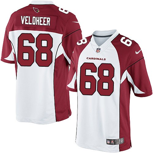 Men's Limited Jared Veldheer Nike Jersey White Road - #68 NFL Arizona Cardinals